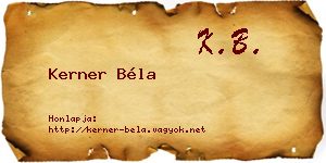 Kerner Béla névjegykártya