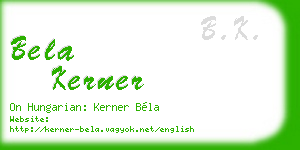bela kerner business card