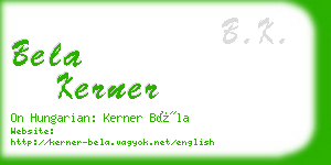 bela kerner business card